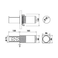 Naber VersaLift USB A/C, gunmetal