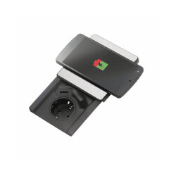 Naber Evoline® Square USB C Qi, mit Schukosteckdose