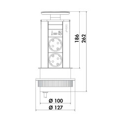 Evoline Port USB C, versenkbares Steckdosenelement, mit 2...