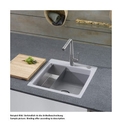 Systemceram Einbaubecken KeraDomo KARA 51 F flächenbündig einbaubar  Handbetätigung Siena 65