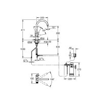 GROHE Küchenarmatur Blue Pure BauCurve C-Auslauf Starter Kit mit S-Size Filter Chrom