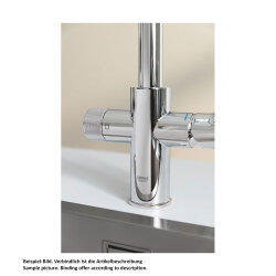GROHE Küchenarmatur Blue Pure BauCurve C-Auslauf Starter Kit mit ultra safe Filter Chrom
