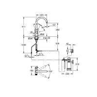 GROHE Küchenarmatur Blue Pure BauCurve C-Auslauf Starter Kit mit ultra safe Filter Chrom