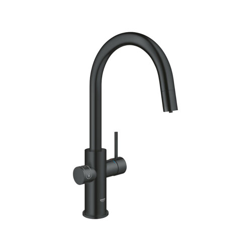 GROHE Küchenarmatur Blue Home C-Auslauf herausziehbarem Mousseurauslauf EU velvet black