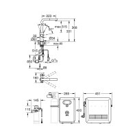 GROHE Küchenarmatur Blue Professional L-Auslauf herausziehbarem Mousseurauslauf EU velvet black
