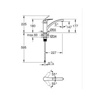 GROHE Küchenarmatur Eurosmart flacher Auslauf