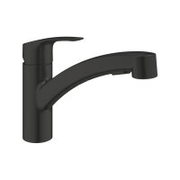 GROHE Küchenarmatur Eurosmart Küche flacher Auslauf Dualbrause matt black