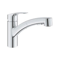 GROHE Küchenarmatur Eurosmart Küche flacher Auslauf Dualbrause Vor-Fenster Chrom