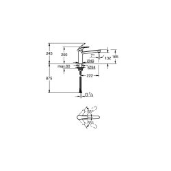 GROHE Küchenarmatur Eurosmart mittelhoher Auslauf Vorfenstermontage Chrom