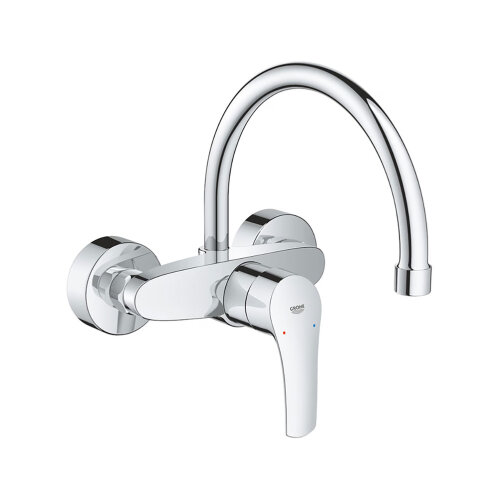 GROHE Küchenarmatur Eurosmart Wandmontage C-Auslauf Chrom