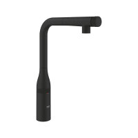 GROHE Küchenarmatur Essence SmartControl L-Auslauf herausziehbarem Mousseurauslauf Phantom Black