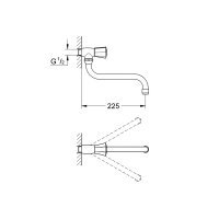 GROHE Küchenarmatur Costa Wandmontage Brauseventil mittlerer Auslauf Chrom