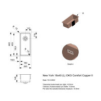 Reginox Einbaubecken New York 18x40 copper II