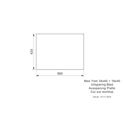 Reginox Einbaubecken New York 34x40+18x40 copper II