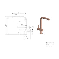 Reginox Küchenarmatur Cedar mit Auszug Auslauf, copper II