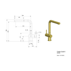 Reginox Küchenarmatur Cedar mit Auszug Auslauf, gold II