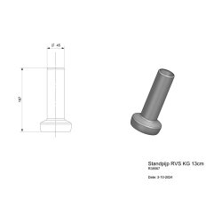 Reginox Standrohrventil Edelstahl 13 cm geeignet für 3,5" Ablauf
