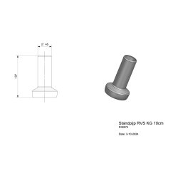 Reginox Standrohrventil Edelstahl 10 cm geeignet für 3,5" Ablauf
