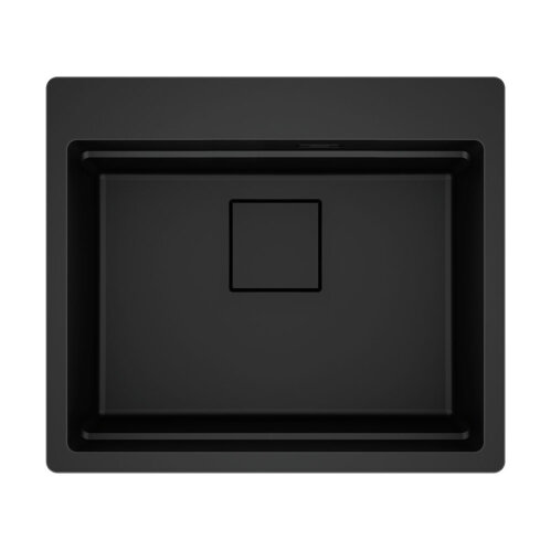 Franke flächenbündiges Becken KNG 610-53 A Black C Drehknopf Black matt Collect.