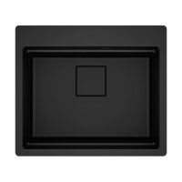 Franke flächenbündiges Becken KNG 610-53 A Black C Drehknopf Black matt Collect.