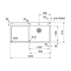 Franke Einbauspüle MythosX MYK 611-100A l