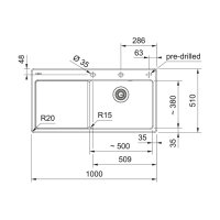 Franke Einbauspüle MythosX MYK 611-100A l