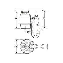 InSinkErator Modell 550 Premium EC, Abfallzerkleinerer