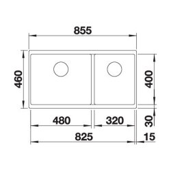 BLANCO Unterbaubecken SUBLINE 480/320-U Links Silgranit