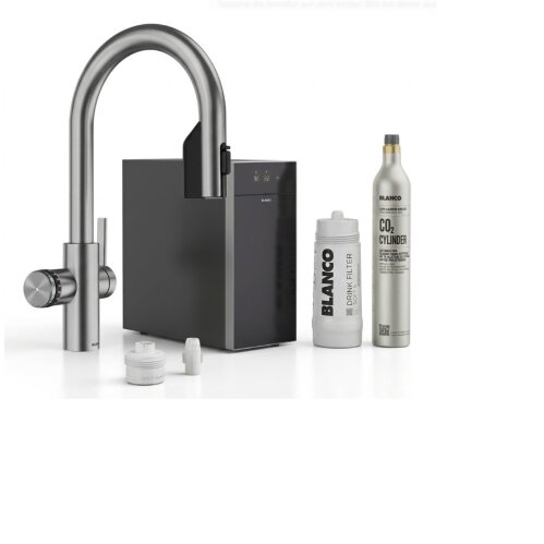 BLANCO Set Küchenarmatur CHOICE ICONA-C Auslauf + Kühl- und Karbonisierungseinheit Choice.All