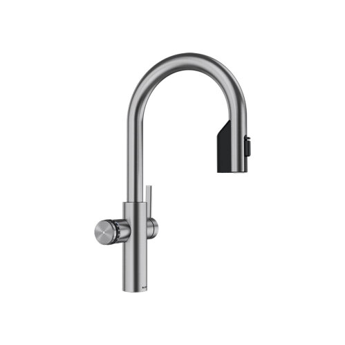 BLANCO Set Küchenarmatur CHOICE ICONA-C Auslauf Edelstahl gebürstet + Kühl- und Karbonisierungseinheit Choice.All