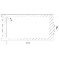 Oulin Einbauspüle OL0325 Vejle 340/180 BK1 BA (1000 x 506) 1 1/2 Becken rechts, Exzenterbetätigung -B-Ware-