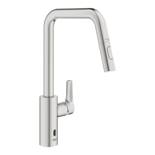 GROHE Eurosmart Einhandmischer Touch U-Auslauf Dualbrause Supersteel
