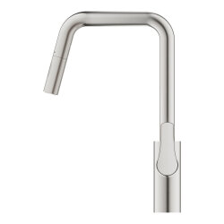 GROHE Eurosmart Einhandmischer Touch U-Auslauf Dualbrause Supersteel