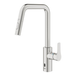 GROHE Eurosmart Einhandmischer Touch U-Auslauf Dualbrause Supersteel