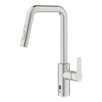 GROHE Eurosmart Einhandmischer Touch U-Auslauf Dualbrause Supersteel