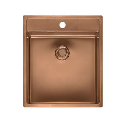 Reginox Einbaubecken New York 40x40 (L) Hahnlochbank flächenbündig einbaubar Copper II