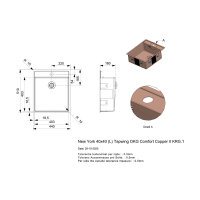 Reginox Einbaubecken New York 40x40 (L) Hahnlochbank flächenbündig einbaubar Copper II