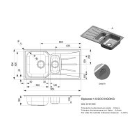 Reginox Einbauspüle Diplomat 1.5 ECO KGOKG