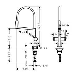 hansgrohe Küchenarmatur Talis Select M54  PowderSpray 3 Strahlarten Mattschwarz