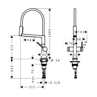 hansgrohe Küchenarmatur Talis Select M54  PowderSpray 3 Strahlarten Mattschwarz
