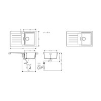 hansgrohe Einbauspüle S520-F345 Exzenterbedienung D-100 graphitschwarz