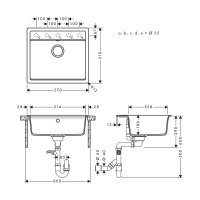hansgrohe Einbaubecken S520-F510 Exzenterbedienung N-100