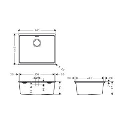 hansgrohe Einbaubecken S530-F500 Handbedienung