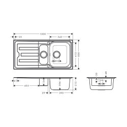 hansgrohe Einbauspüle S440-A517 100...