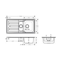 hansgrohe Einbauspüle S440-A517 100 Exzenterbedienung Edelstahl