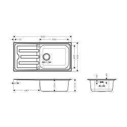 hansgrohe Einbauspüle S440-A500 100...