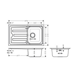 hansgrohe Einbauspüle S440-F342 86...