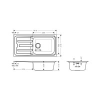 hansgrohe Einbauspüle S440-F500 100 Exzenterbedienung Edelstahl