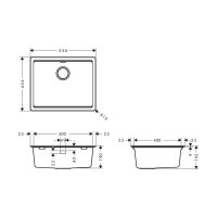 hansgrohe Unterbauspüle S530-U500 Handbedienung