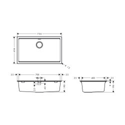hansgrohe Unterbauspüle S530-U700 Handbedienung
